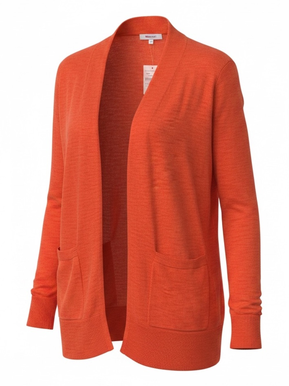 Madewell Coastal Orange Open Front Longline Cardigan